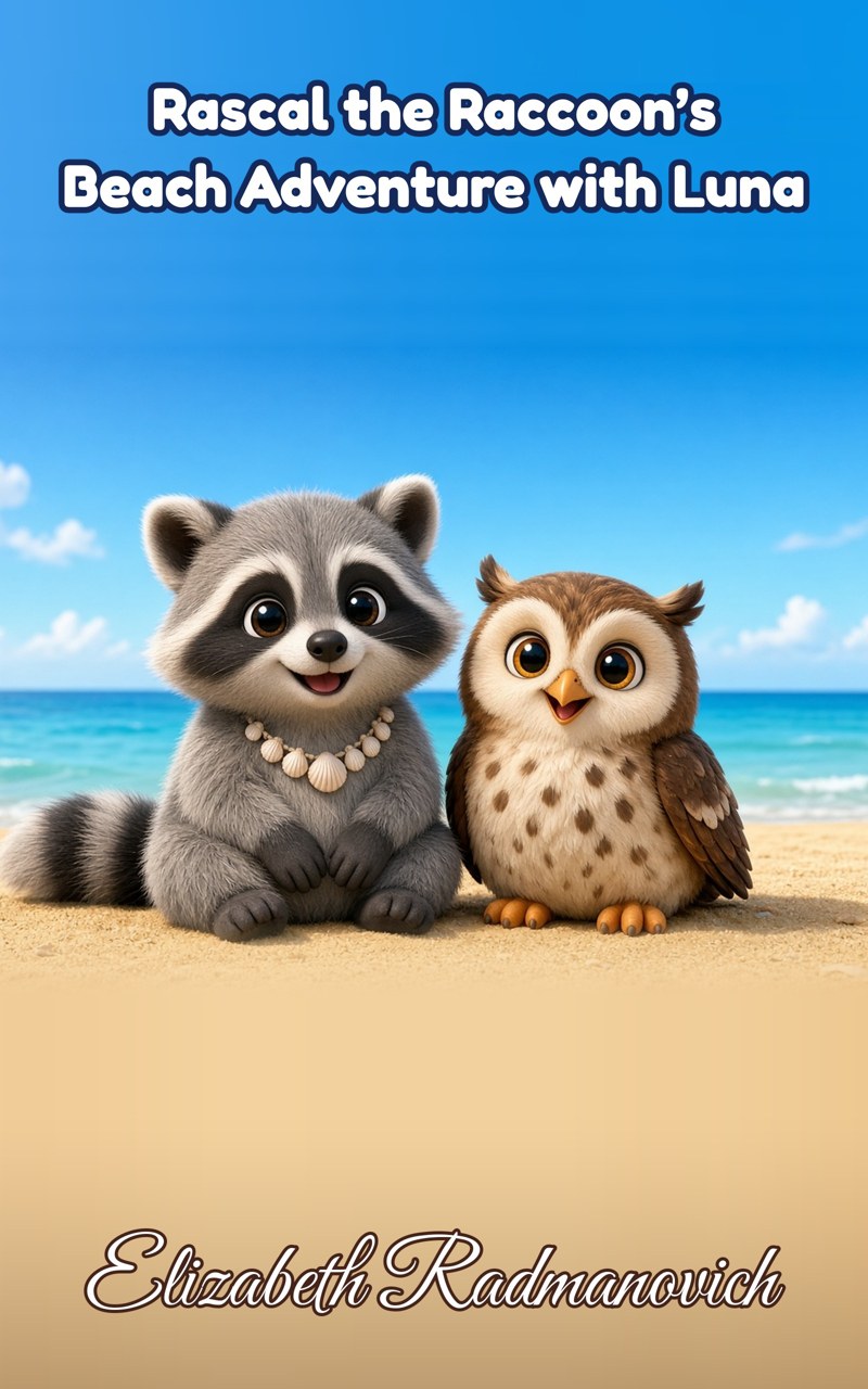 Book cover of Rascal's Beach Adventure with Luna by Elizabeth Radmanovich