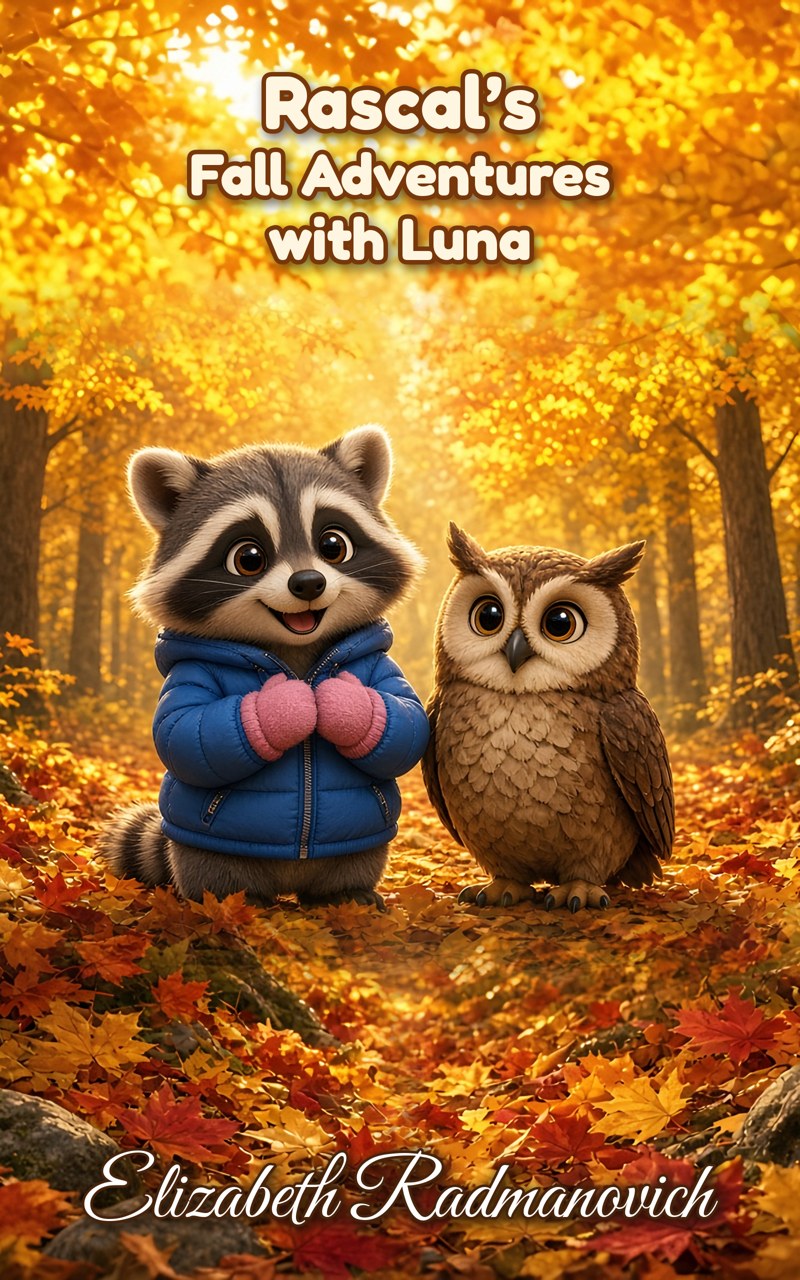 Book cover of Rascal's Fall Adventures with Luna by Elizabeth Radmanovich