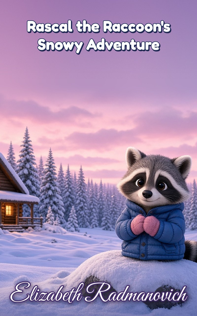 Book cover of Rascal the Raccoon's Snowy Adventure by Elizabeth Radmanovich