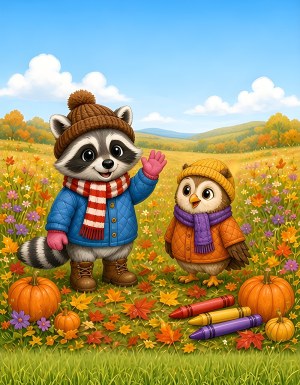 Book cover of Rascal and Luna's Thanksgiving Coloring Book